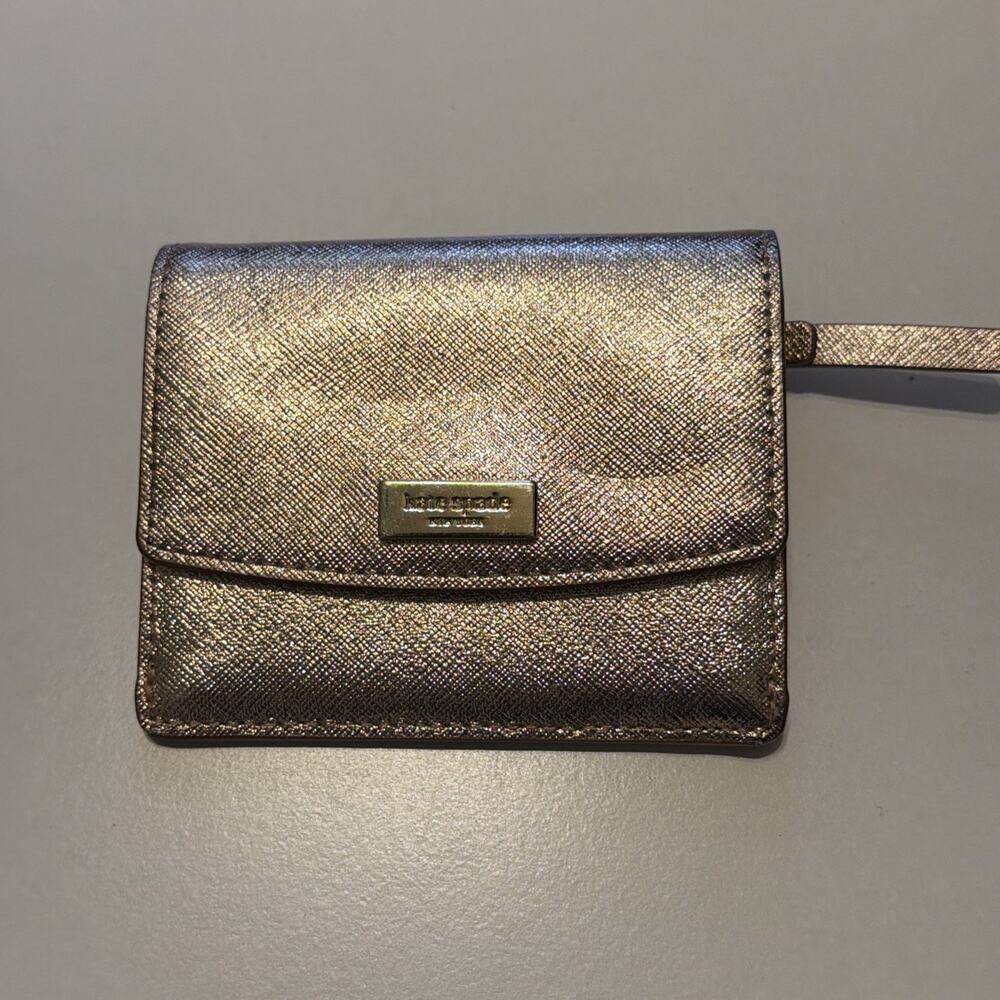 Kate Spade New York Laurel Way Petty wallet rose gold Saffiano leather